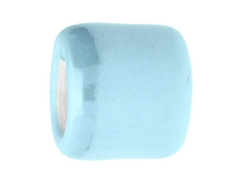 Koraliki ceramiczne / walec / 17x15.5x15.5mm / kolor błękitny / otwór 9.5mm / 2szt