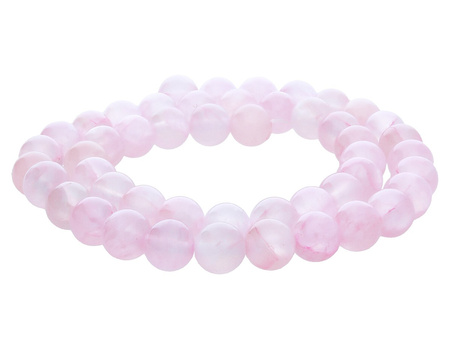 Jadeit transparentny / kula / 8mm / różowobiały / 50szt