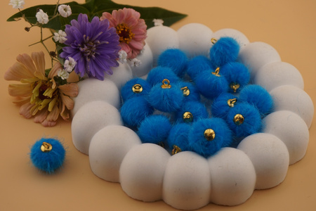 Pomponik / zawieszka / 15mm / niebieski / 1szt