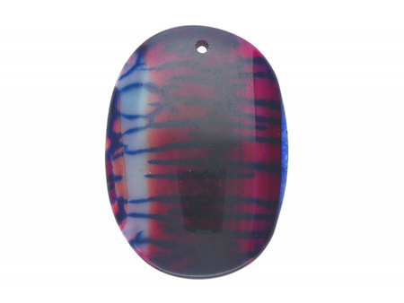 Agat / zawieszka / owal / 49x35x6.5mm / brązowo-różowy / 1szt