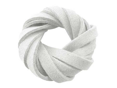 Rzemień ekologiczny, płaski, zamszowy / biały / 5x2mm / 1,35m