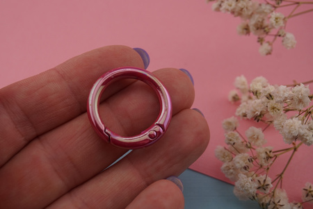 Baza breloka / kółko / metal / 25x25mm / amarantowy / 1szt