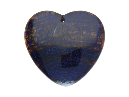 Agat / zawieszka / serce / 43x45x7mm / brązowo-niebieski / 1szt