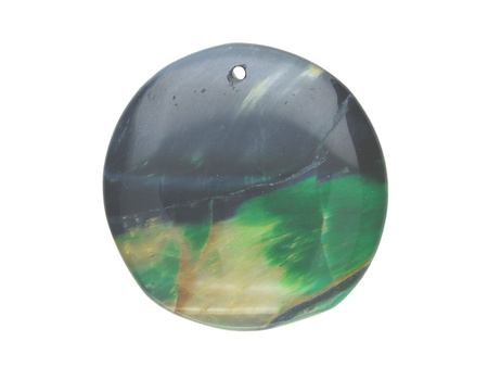 Zielone tygrysie oko / zawieszka / koło / 45x45x7mm / 1szt