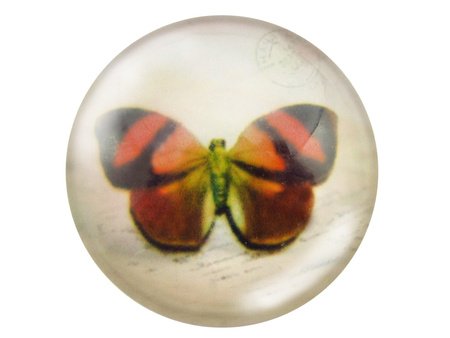 Kaboszony szklane z grafiką 20mm PT1528 / czarno-pomarańczowy / 2szt