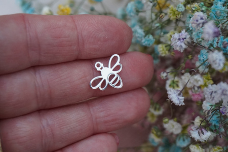 Pszczoła / zawieszka / stal chirurgiczna / 14x16mm / srebrny / 1szt