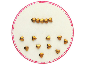 Hematyt / serce / 5.5x6x2mm / antyczny złoty / 5szt