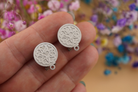 Sztyfty z zapięciem / stal chirurgiczna / 15mm / srebrny / 2szt