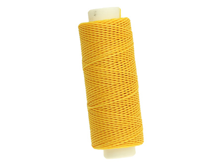 Sznurek do makramy woskowany / poliester / 0.45mm / żółty / szpulka 40m