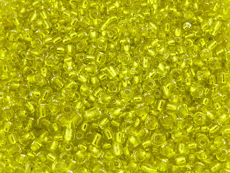 Koraliki szklane drobne, silver lined / lemon / 2,3mm / otwór round / 20g