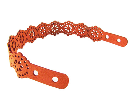 Rzemień ekologiczny KORONKA / zamszowy / płaski / rudy / 1.5x17mm / długość 21cm
