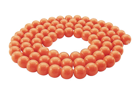 Koraliki powlekane 8mm / kula / ciemny brzoskwiniowy / otwór 1mm / 1 sznur / 110 koralików