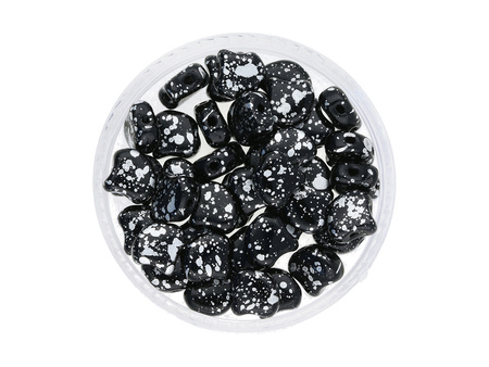 GINKO™ / 7.5x7.5mm / Silver Splash / Jet / 5g / ~20szt