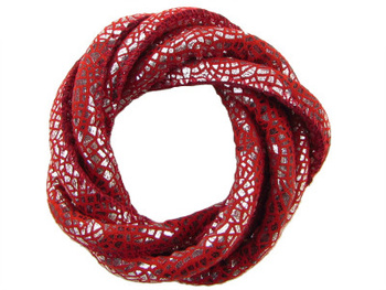 Rzemień ekologiczny szyty WITRAŻ / bordowy / wymiary 5x7mm / 1m