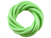 Rzemień ekologiczny, szyty, metaliczny, przecierany / kolor zielony / wymiary 5x7mm / 1m