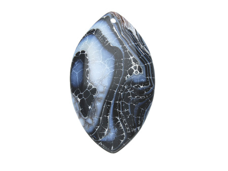 Agat / zawieszka / markiza / 30x16x6mm / czarno-biały / 1szt