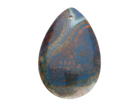 Agat / zawieszka / kropla / 52x35x7mm / brązowo-granatowy / 1szt