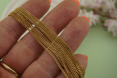 Łańcuszek pancerka/ stal chirurgiczna / 1,5mm / złoty / 40+5cm