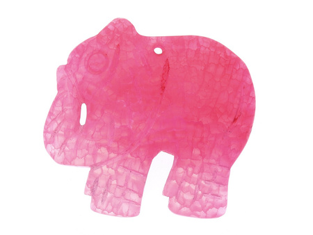 Agat / zawieszka / słoń / 49x51x8mm / jasny różowy / 1szt