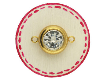 Cyrkonia / łącznik /  stal chirurgiczna / 17x12x7mm / otwór 1.7mm / złoty / 1szt