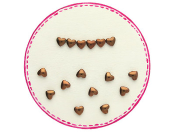 Hematyt / serce / 5.5x6x2mm / brązowy / 5szt