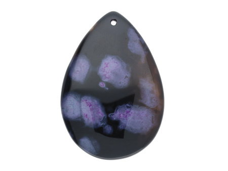 Agat / zawieszka / kropla / 57x35x5mm / czarny / 1szt