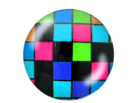 Kaboszon szklany z grafiką K25 PT1291 / multikolor / 25mm / 2szt