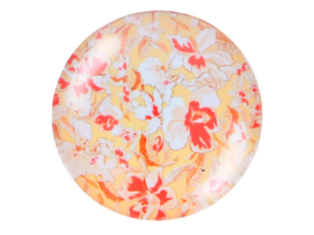 Kaboszon szklany z grafiką K25 PT1454 / pomarańczowy / 25mm / 2szt