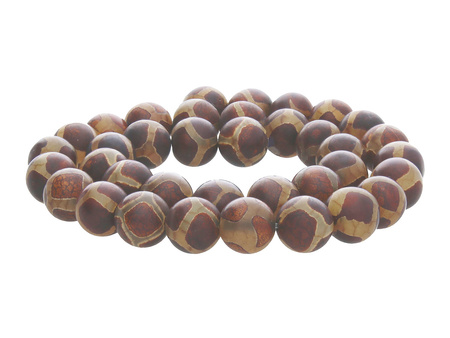 Agat Tybetański / kula / 10mm / brązowy / 38szt