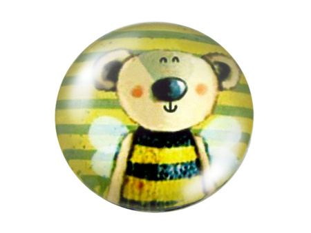 Kaboszony szklane z grafiką, K20 PT1065 / żółty / 20mm / 2szt