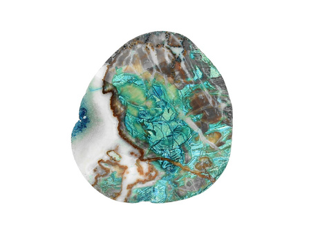 Jaspis / owal nieregularny fasetowany / 28x19-24x8mm / zielono-brązowy / 1szt