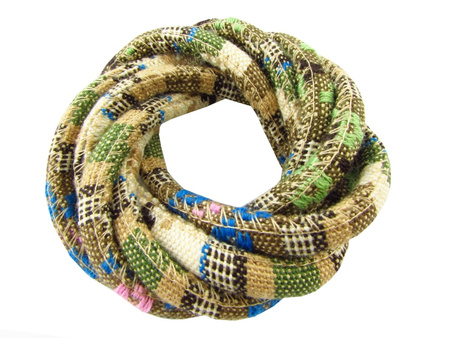 Rzemień Montezuma™ szyty z tkaniny 5x7mm / beżowy / 20cm