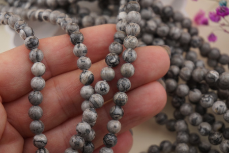 Jaspis mapowy / kula / 6mm / sznur / około 60szt