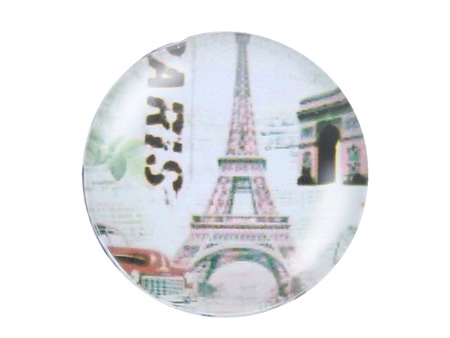 Kaboszon szklany z grafiką K14 PT1281 / biały / 14mm / 4szt