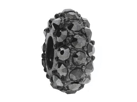Oponka Glamm™ / przekładka / 36 cyrkonii/ 5x9.5x9.5mm / kolor czarny, Black Diamond /ot. 3.5mm /1szt