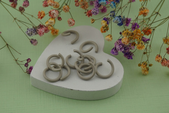 Kółka pojedyncze / otwarte / 10mm  / szary / drut 1mm / 10szt