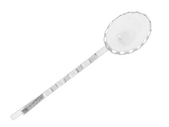 Spinka do włosów / z mosiądzu / kaboszon 13x18mm / 60x15x8mm / srebrny / 2szt