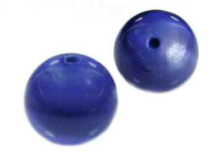 Koraliki masa perłowa, niebieskie / kula / 10mm / otwór 1mm / 2szt