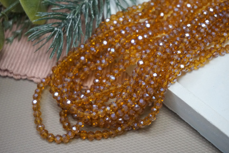 CrystaLove™ / kryształki szklane / rondelle / 3x4mm / Dark Goldenrod / 110szt