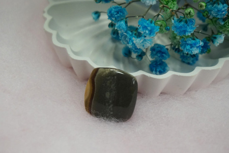 Jaspis / kaboszon / klasa AAA / 20mm / szary, kremowy, brązowy / 1szt