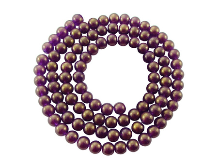 Koraliki Galaxy™ kula 6mm / fioletowy / pokryte złoty pyłem / otwór 1mm / 140 koralików