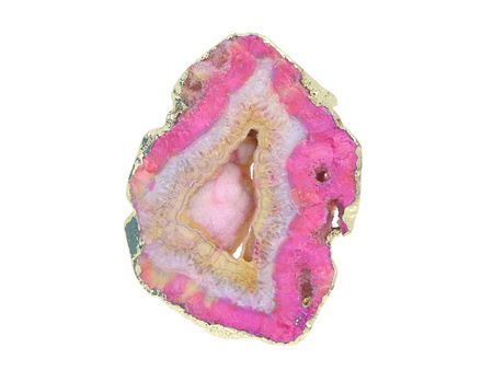 Agat druzy / w okuciu / plaster nieregularny / 59x44x10mm / ciemny różowy / 1szt