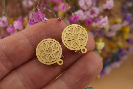 Sztyfty z zapięciem / stal chirurgiczna / 15mm / złoty / 2szt