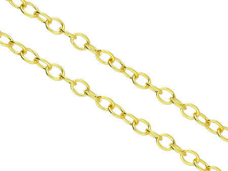 Łańcuszek Ankier / ogniwo 3x2mm / drut 0.6mm / złoty / 1m