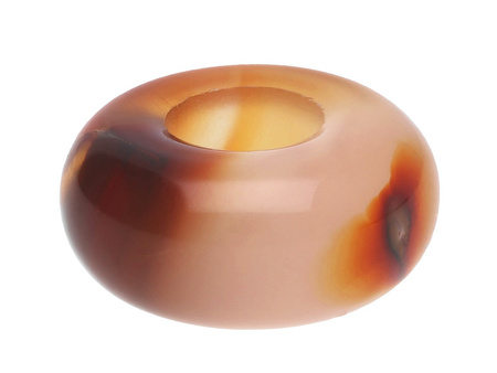 Agat brazylijski / oponka / 8x14x14mm / różowo-pomarańczowo-brązowy / 1szt