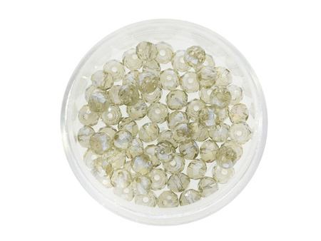 CrystaLove™ / kryształki szklane / rondelle / 3x4mm / jasny szary / opalizujący / 147szt