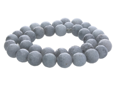 Agat / kula fasetowana / 10mm / szary / 35szt