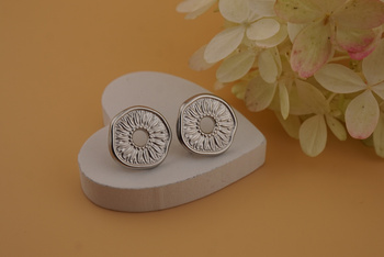 Sztyfty kwiatek / stal chirurgiczna / 16mm / srebrny / 2szt