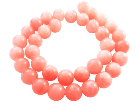 Jadeit kula 10mm / łososiowy / otwór 1.8mm / 40 koralików