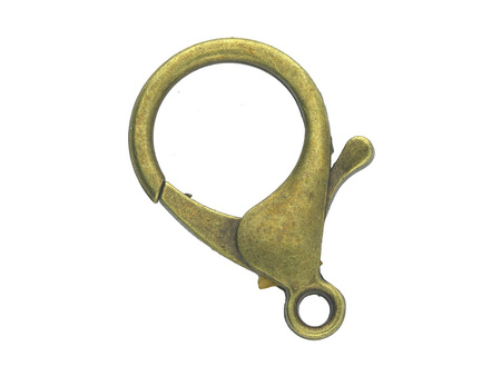 Karabińczyk klasyczny do breloczka / 35mm / antyczny brąz / uchwyt 2.5mm / 2szt